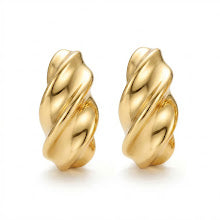 Brinco torcido fosco liso dourado