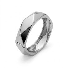 Bracelete detalhado liso largo prata