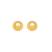 Brinco redondo liso dourado em semijoia
