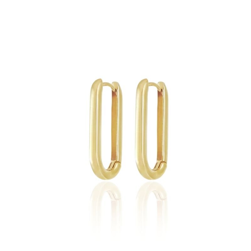 Argola Retangular Cool M Dourado