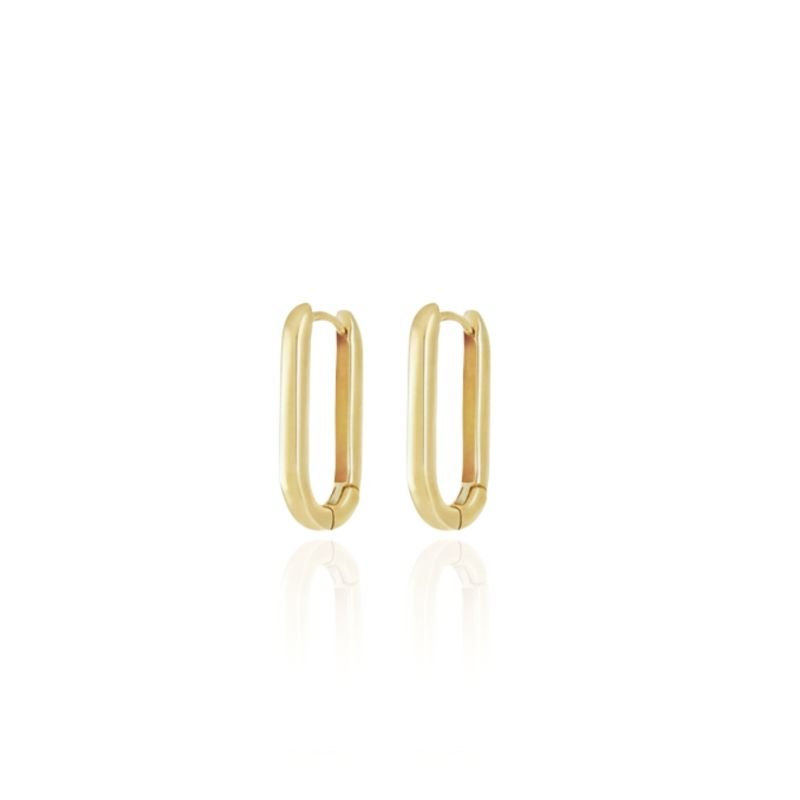 Argola Retangular Cool P Dourado