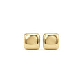 Brinco quadrado liso médio dourado em semijoia