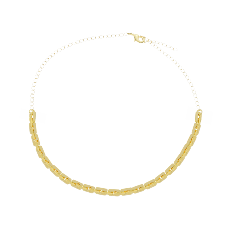Choker Elos Retangulares M Dourado