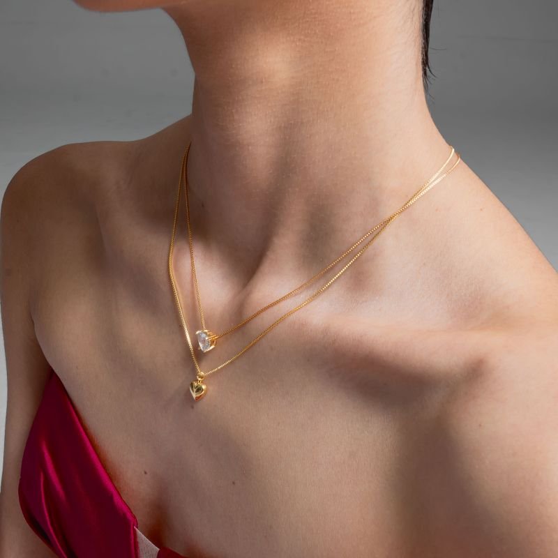 Conjunto Coração Royale — Dourado