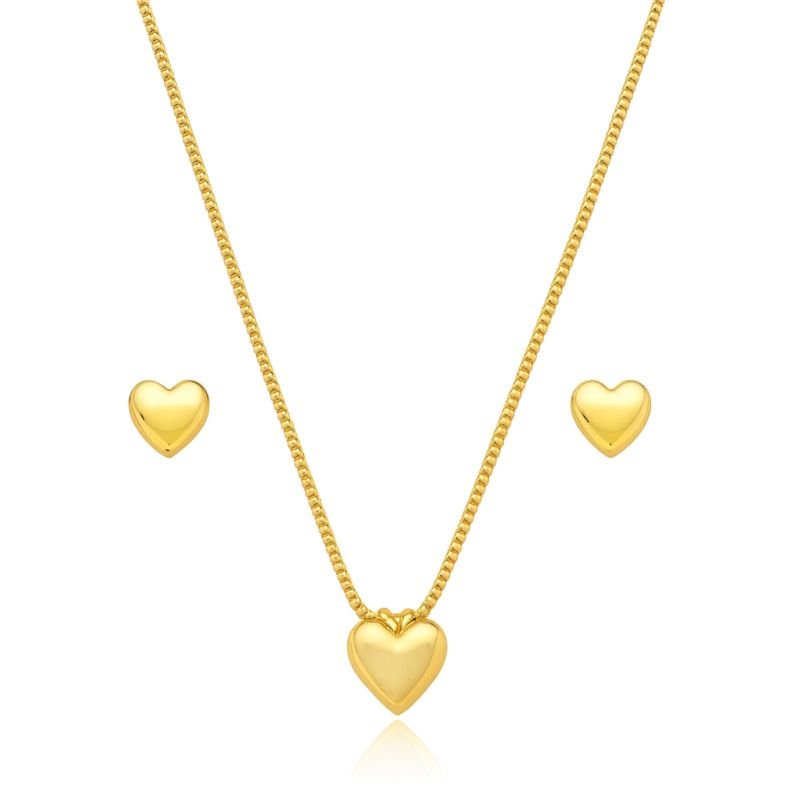 Conjunto Coração Royale Dourado