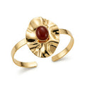 Bracelete detalhado esmaltado liso dourado