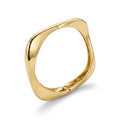 Bracelete quadrado ondulado liso dourado