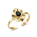 Bracelete orgânico gota esmaltado dourado
