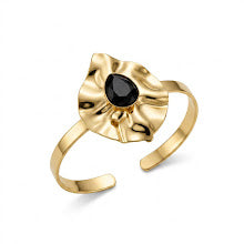 Bracelete orgânico gota esmaltado dourado