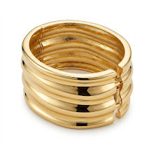 Bracelete liso tubo dourado