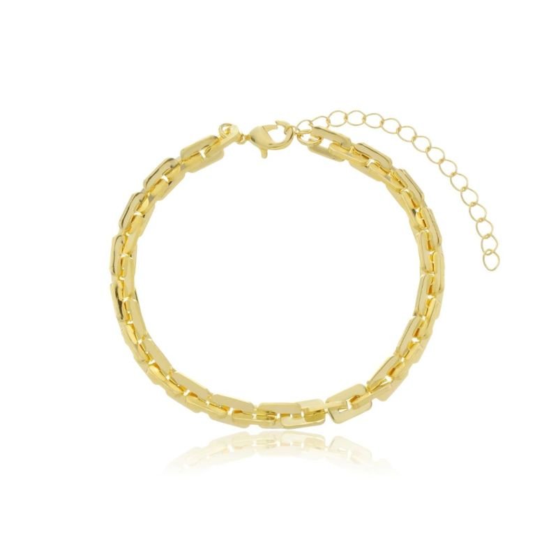 Pulseira Elos Retangulares M Dourado