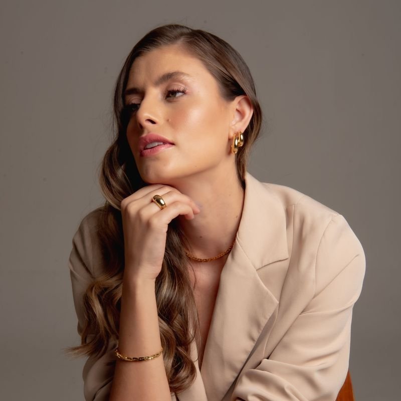 Pulseira Elos Retangulares M — Dourado